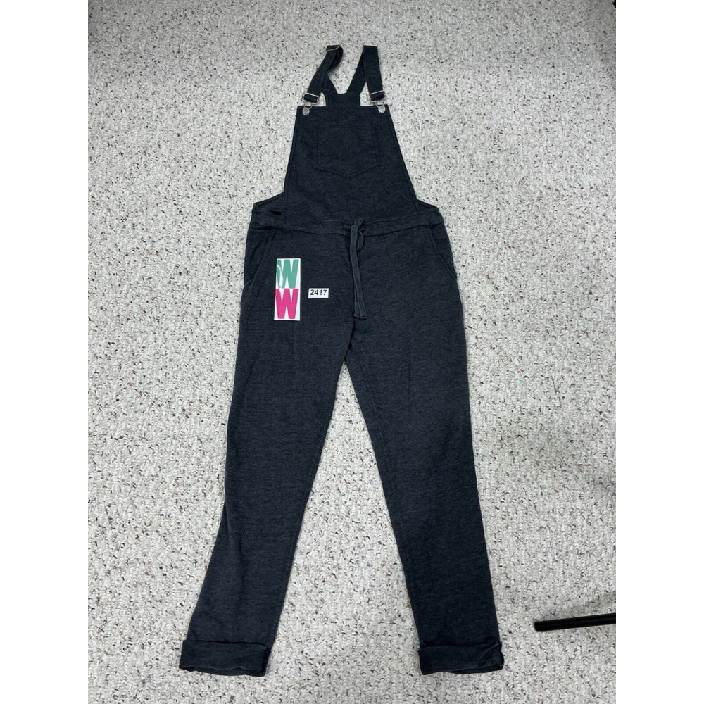 Womans 2 Supply Overalls Small Gray Draw String Waist Adjustable Straps